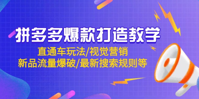 （14681期）拼多多爆款打造教学：直通车玩法/视觉营销/新品流量爆破/最新搜索规则等-极速网创