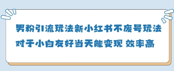 男粉引流玩法(新)，玩法友好做的好当天就能变现-极速网创