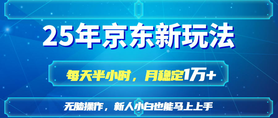 （14309期）25京东新玩法，每天半小时，月稳定1W+-极速网创