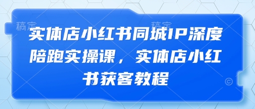 实体店小红书同城IP深度陪跑实操课，实体店小红书获客教程-极速网创