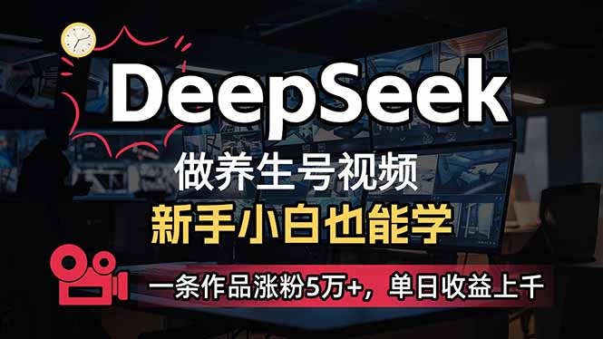 （14270期）小白用DeepSeek做养生号，一条作品涨粉5万+，单日收益上千-极速网创