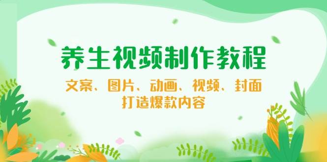 养生视频制作教程，文案、图片、动画、视频、封面，打造爆款内容-极速网创