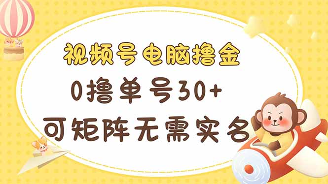 （14220期）视频号电脑撸金 0撸单号30+ 可矩阵 无需实名多号多得-极速网创