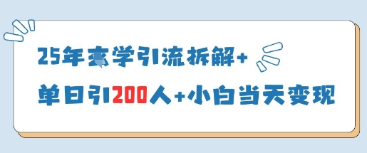 25年国学引流拆解+单日引200人+小白当天就能变现-极速网创