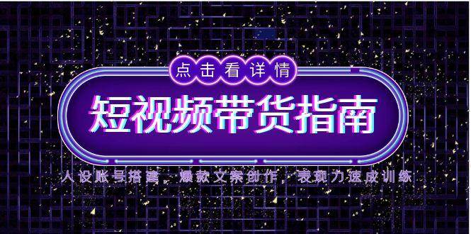 2025短视频带货指南，人设账号搭建，爆款文案创作，表现力速成训练-极速网创