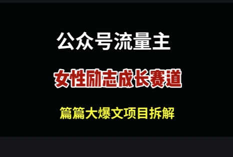 公众号女性励志赛道，万次阅读收益100+-极速网创