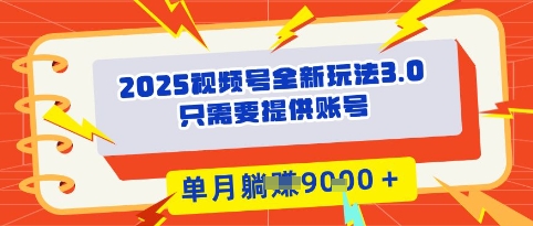 2025年视频号全新玩法3.0，操作爆款门槛低， 团队赋能，单月入9k-极速网创