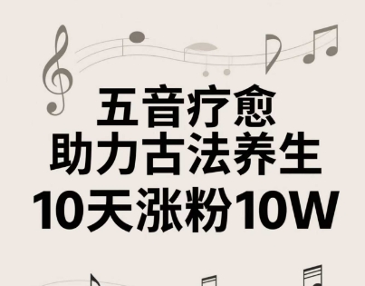 古法五音养生教程，五音疗愈的视频的制作方法，2-4小时就能学会，作者10天涨粉10W-极速网创