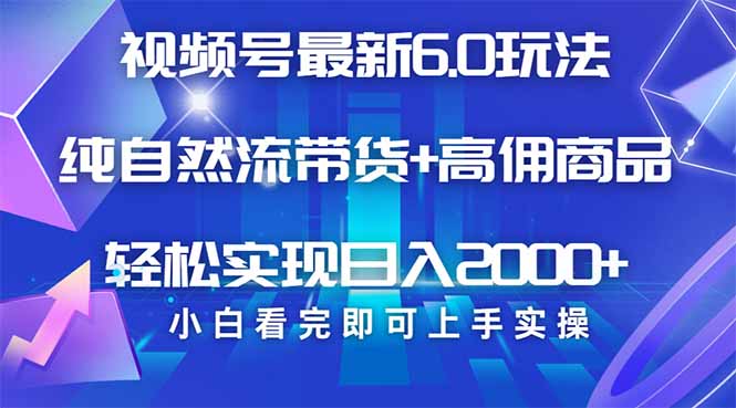 （14454期）视频号带货最新6.0玩法，作品制作简单，当天起号，复制粘贴，轻松矩阵…-极速网创