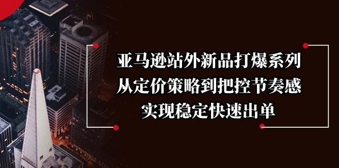 （13970期）亚马逊站外新品打爆系列，从定价策略到把控节奏感，实现稳定快速出单-极速网创