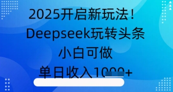 2025开启新玩法！Deepseek玩转头条，小白可做，单日收入几张-极速网创
