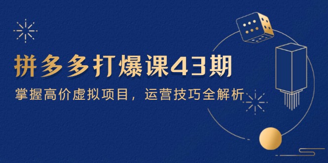 （14546期）拼多多打爆课第 43 期，掌握高价虚拟项目，运营技巧全解析（15节）-极速网创