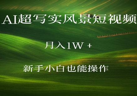 AI超写实风景短视频，月入1w，新手小白都能操作-极速网创