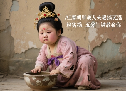 AI唐朝胖美人夫妻搞笑涨粉实操，五分钟教会你-极速网创