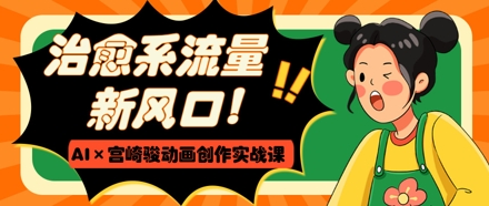治愈系流量新风口，AI+宫崎骏动画创作实战课，从0到1打造爆款视频-极速网创