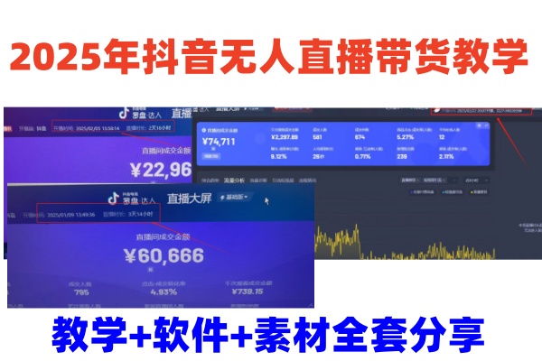 2025年抖音无人直播带货教学，从0到1全程干货快速撸金-极速网创