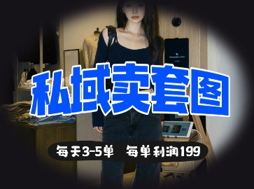 私域卖套图每天3-5单，每单利润99-极速网创