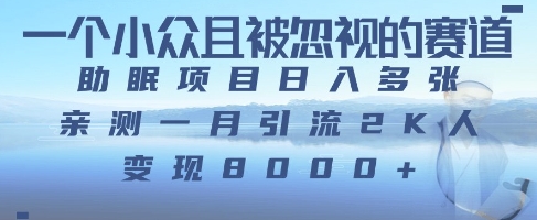 一个被严重低估的赛道，卖助眠教程日入三位数以上-极速网创