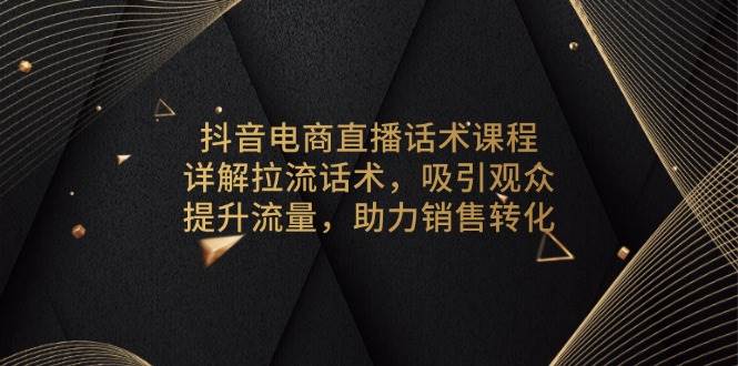 抖音电商直播话术课程，详解拉流话术，吸引观众，提升流量，助力销售转化-极速网创