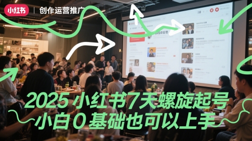 2025小红书7天螺旋起号，小白0基础也可以上手-极速网创