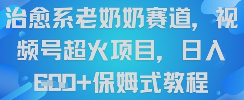 治愈系老奶奶赛道，视频号超火项目，日入6张+保姆式教程-极速网创