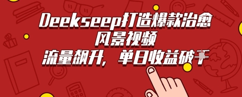 Deekseep制作治愈风景视频爆火出圈，单日收益几张，流量持续飙升-极速网创