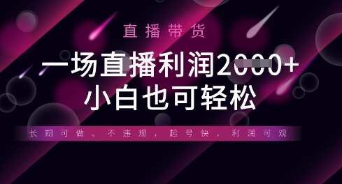 半无人直播带货，一场利润数张，适合所有平台玩法，小白也可轻松-极速网创