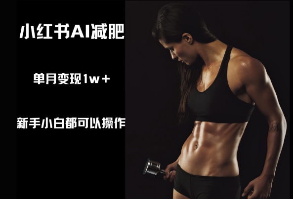 小红书AI减肥，新手小白都可以操作，单月变现1w+-极速网创