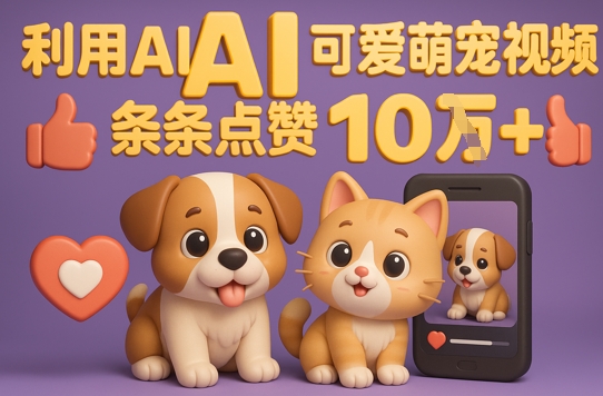 能骗过系统的AI萌宠视频制作全攻略：从0到 2W粉的爆款密码-极速网创