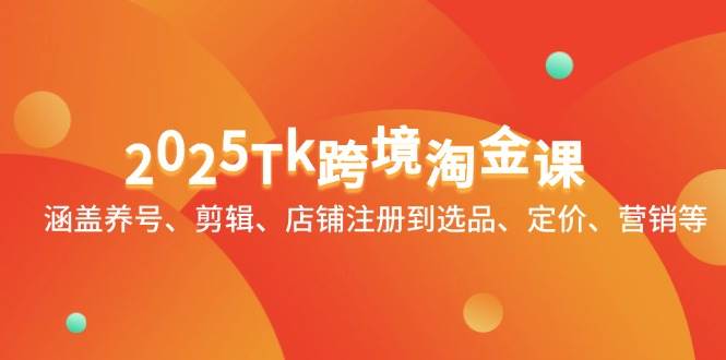 2025Tk跨境淘金课：涵盖养号、剪辑、店铺注册到选品、定价、营销等-极速网创