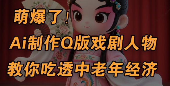 用Ai制作Q版戏剧人物，手把手教你吃透中老年经济，5分钟一个成品，多渠道变现-极速网创