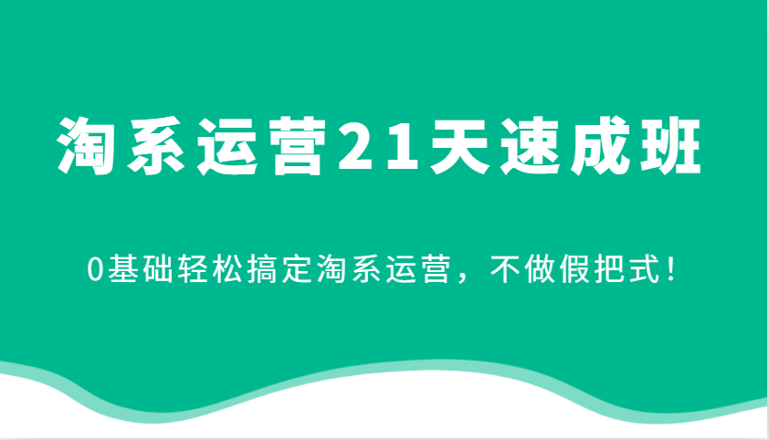淘系运营21天速成班，0基础轻松搞定淘系运营，不做假把式！-极速网创