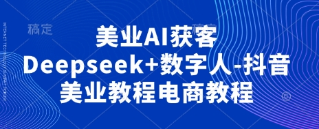美业AI获客Deepseek+数字人-抖音美业教程电商教程-极速网创