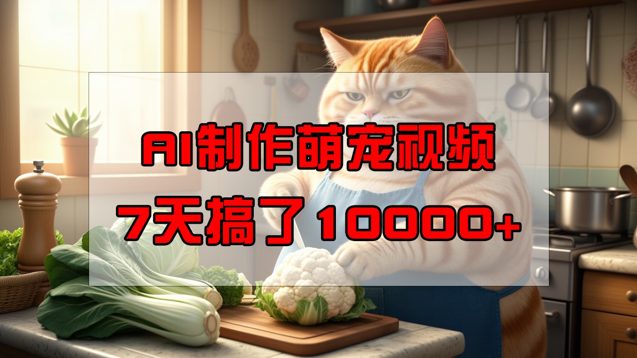 靠AI制作萌宠视频，7天搞了1万+，操作简单门槛低，有手机就行-极速网创