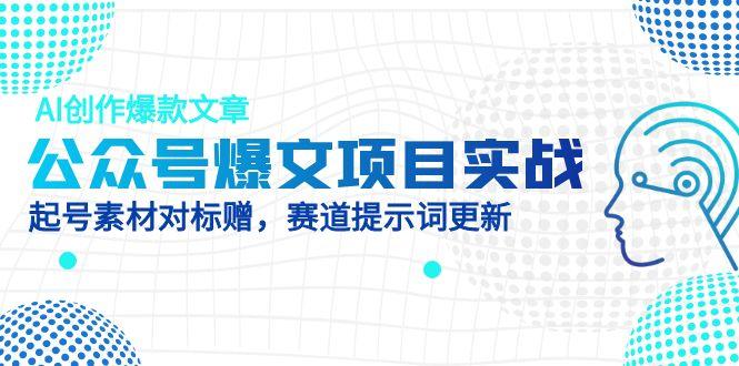 （14709期）公众号爆文项目实战，AI创作爆款文章，起号素材对标赠（附赛道AI提示词）-极速网创