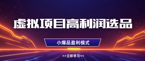 虚拟项目高利润选品方法，做好单店利润1W+，可多店倍增利润-极速网创