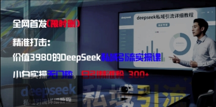 精准打击：价值3980的DeepSeek私域引流实操课，小白实操无门槛，日引精准粉300+-极速网创