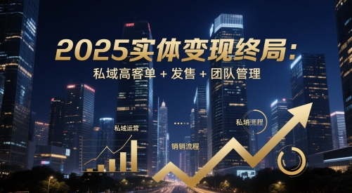 2025实体变现终局：私域高客单+发售+团队管理-极速网创