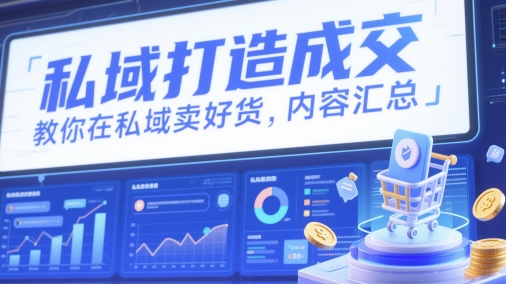 私域打造成交，教你在私域卖好货，内容汇总-极速网创