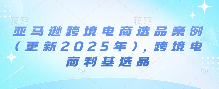 亚马逊跨境电商选品案例(更新2025年4月)，跨境电商利基选品-极速网创