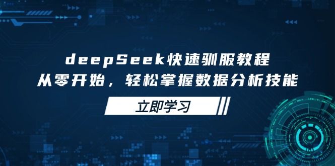 （14536期）deepSeek快速驯服教程，从零开始，轻松掌握数据分析技能-极速网创