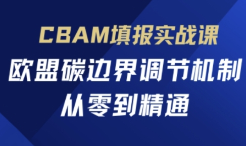 CBAM填报实战课，欧盟碳边界调节机制，从零到精通-极速网创
