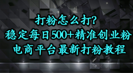 打粉怎么打？电商平台打精准创业粉，每日引流500+精准粉-极速网创