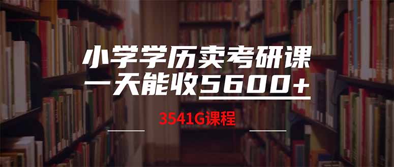 （14561期）小学学历卖考研课程，一天收5600（附3580G考研合集）-极速网创