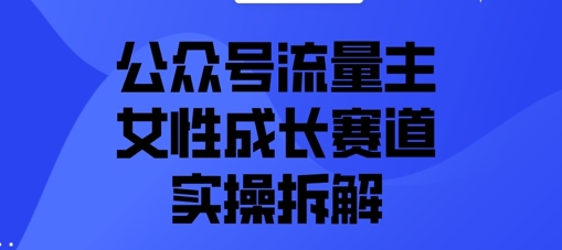 公众号流量主之女性成长赛道实操拆解-极速网创