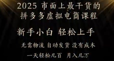 25年最干货的拼多多虚拟电商课程，小白轻松上手，月入过w只是门槛!虚拟电商，如皓月见青天-极速网创