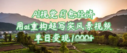 AI视觉疗愈经济：用ai重构超写实风景视频，单日变现多张-极速网创