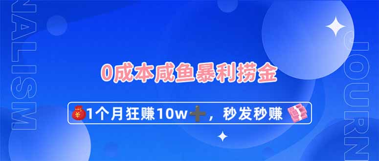 （14257期）0成本闲鱼暴利捞金，1个月狂赚10W+，秒发秒赚新玩法-极速网创