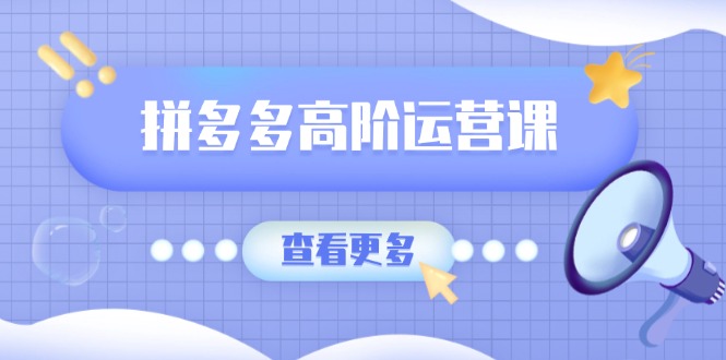 （14327期）拼多多高阶运营课：极致群爆款玩法，轻付费无尽复制，打造单品爆款之路-极速网创