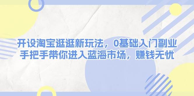 开设淘宝逛逛新玩法，0基础入门副业，手把手带你进入蓝海市场，赚钱无忧-极速网创